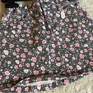 Girls floral denim skirt